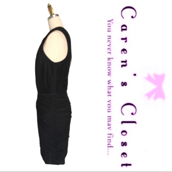 Armani Exchange Black Mesh One Shoulder Mini Dress - Picture 3 of 5